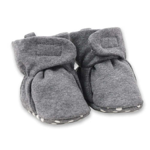 Baby Booties - Heather Charcoal Cotton – Tesa Babe