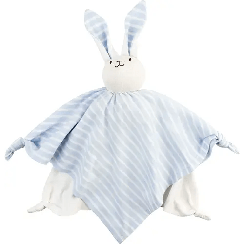Under the Nile Blanket Friend- Bunny Print - Wide Blue Stripe
