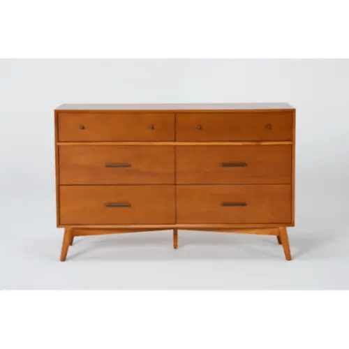 Alton Cherry II Brown Wood 36" 6 Drawer Dresser