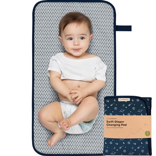 Portable Diaper Changing Pad - Waterproof Foldable Baby Changing Mat - Travel Diaper Change Mat - Lightweight Changing Pads for Baby - Baby Changer - Machine Washable (Planets)