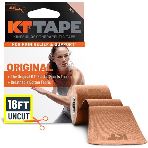 KT Tape, Original Cotton, Elastic Kinesiology Athletic Tape, 16’ Uncut Roll