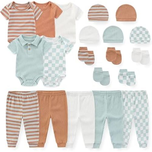 JELYLOVE 20 Pack Baby Boy Girl Bodysuits Sets New born Clothes Essentials | classic & stylish,newborn essentials set,easy to mix & match,everyday wear,easy diaper changes,perfect for new parents