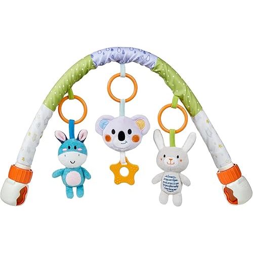 TUMAMA Baby Stroller Arch Toy, Cute Animal Car Seat Arch Toy, Newborn Sensory Hanging Rattle Arch Toy for Babies Infants 0-12 Months
