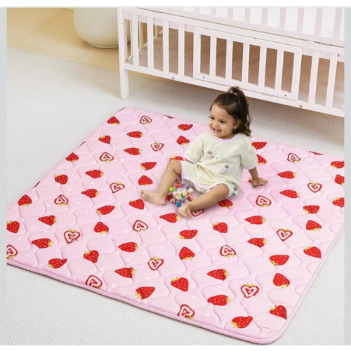 Amazon.com : Viviland Baby Play Mats for Floor, Thicken Playmate for Baby and Toddlers, 50" x 50" Playpen Mat, Non-Slip & Machine Washable - Pink Strawberry : Baby