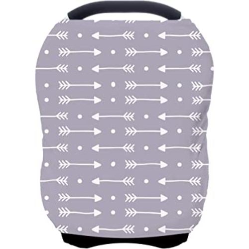 Car Seat Covers for Babies - Multi- use Nursing Carseat Canopy, Breastfeeding Covers, Baby Shower Gifts for Boys and Girls (dot Arrows)