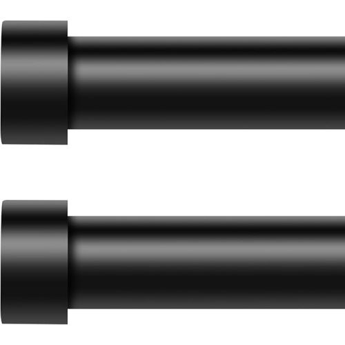 2 Pack Curtain Rods for Windows 48 to 84 Inch(4-7 Feet),Black 1'' Diameter Drapery Rods with End Cap Style Design,Modern Adjustable Heavy Duty Curtain Rod,Size:36''-88''
