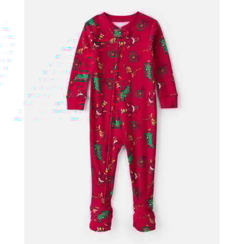 Baby Dr. Seuss™ The Grinch Print 100% Cotton Long-Sleeve Snug Fit 1-Piece Pajamas - Red - Carter's | Carter's