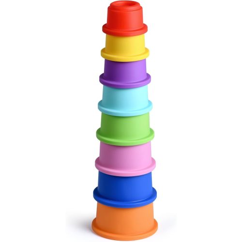 Stacking Cups Baby Toy 8 Pcs, Nesting Cups for Babies 6 Months+, Bath Toys with Pattern for Kids, Montessori Educational Toys for Toddler