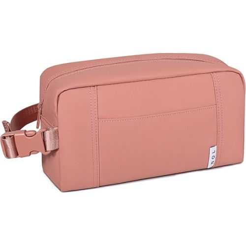 NOL Natural Organic Lifestyle Freezable Snack Bag, Leakproof Cooler Lunch Bag, Reusable, Zip Closure with Buckle Handle Nylon Waterproof Snack Box for Work Travel-Dark pink