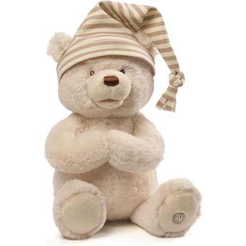 GUND Animated Goodnight Prayer Bear, Spiritual Plush Teddy Bear, Sensory Toy Stuffed Animal for Ages 0 and Up, Tan, 11"