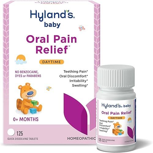 Hyland's Baby Daytime Soothing Tablets with Chamomilla, Natural Relief of Oral Discomfort, Irritability, and Swelling, Up to 62 Doses (Pack of 1, 125 Count Total)