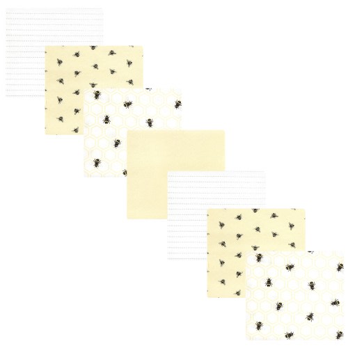 Hudson Baby Cotton Poly Flannel Receiving Blankets Bundle, Honey Bee, One Size - Honey Bee - One Size