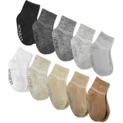 HonestBaby Multipack Cozy Socks Sustainably Made for Infant, Newborn Baby, Toddler, Kids Boys, Girls