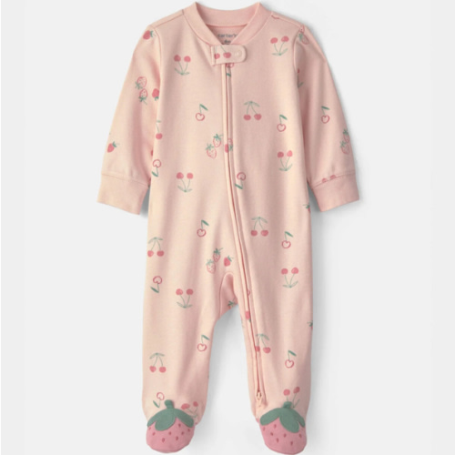 Baby Girl Strawberry Snug Fit Sleep & Play Pajamas - Pink | Carter's