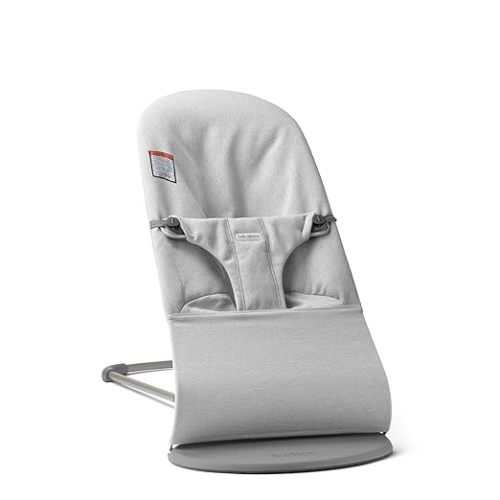 BabyBjörn Bouncer Bliss, Woven Mélange, Light Grey | 2-in-1 Adjustable Baby Bouncer Seat and Toddler Chair, Newborn to Toddler (8-29 lbs), 4 Positions, Lightweight & Portable