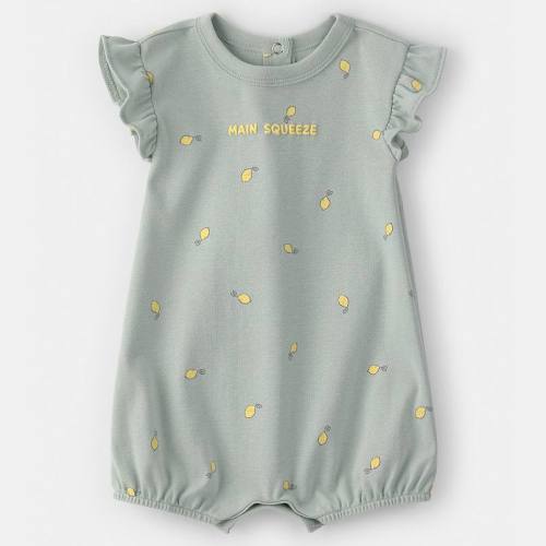Baby Girl Carter's 'Main Squeeze' Lemon Short-Sleeve Romper