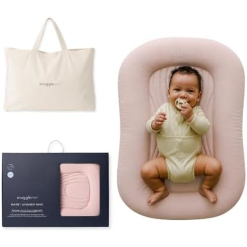 Snuggle Me Wave Organic Infant Baby Lounger, Ergonomic CPSC Compliant Nest (Petal)