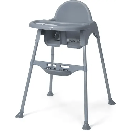 Cosco Kids Canteen High Chair Lightweight Portable Baby Feeding Chair with Adjustable Tray, Easy to Clean, Kitchen or Dining Use, Toddlers Up to 33 lbs, Mono Grey