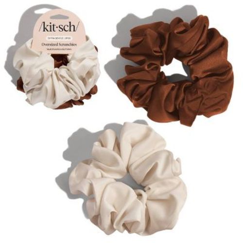 Kitsch Oversized Scrunchies - Cream & Camel