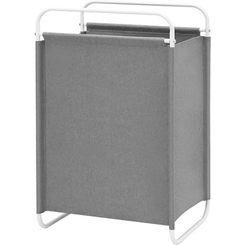 STO STO Laundry Hamper, 75L Laundry Basket with Coated Fabric Bag, Lightweight Portable Dirty Clothes Hamper, Laundry Bin with Metal Frame for Laundry Room, Bedroom, Closet and Dorm, Gray Fabric