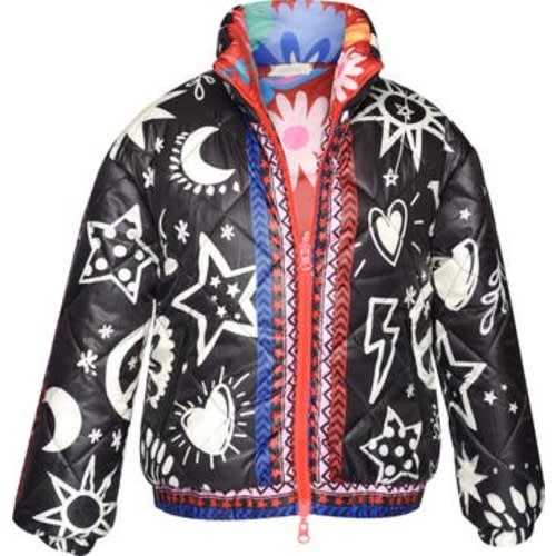 Kids' Reversible Print Quilted Puffer Jacket, 10