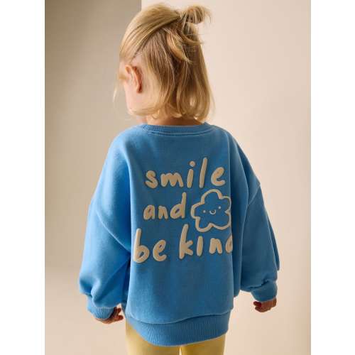 Blue Flower Crew Neck Sweatshirt (3mths-7yrs)