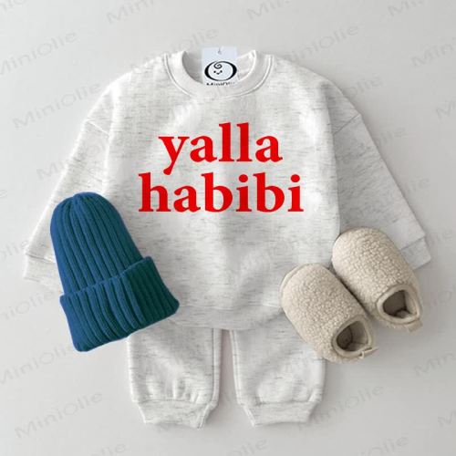YALLA HABIBI Baby 2-piece Light Grey Set