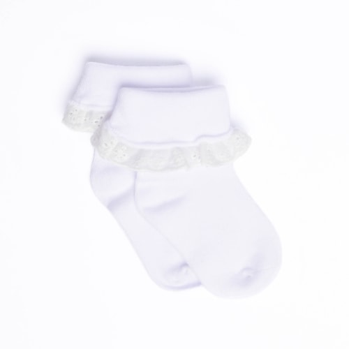 Eyelet Ruffle Ankle Sock (2 Colors) – Stitchy Fish