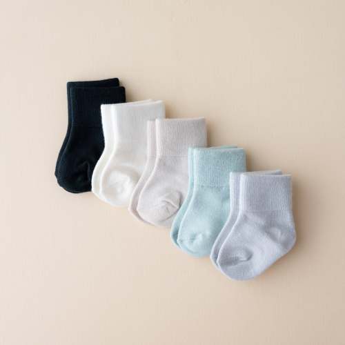Bamboo Quarter Socks Combo 5-Pack in Neutral | Kyte Baby