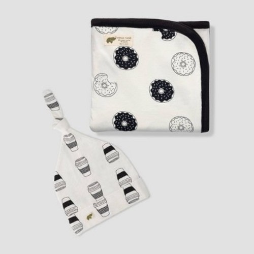 Layette by Monica + Andy Hospital Cuddle Box Blanket - Coffee + Donuts: Organic Cotton Jersey Baby Gift Set
