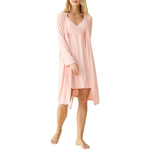 Latuza Women's Viscose Nursing Nightgown and Robe Set