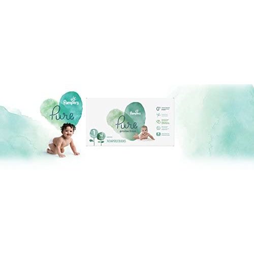 Diapers Newborn/Size 1 (8-14 lb), 74 Count - Pampers Pure Protection Disposable Baby Diapers, Hypoallergenic and Unscented Protection, Super Pack (Old Version)