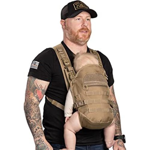 TBG - Mens Tactical Baby Carrier for Infants and Toddlers 8-33 lbs - Compact (Coyote Brown)