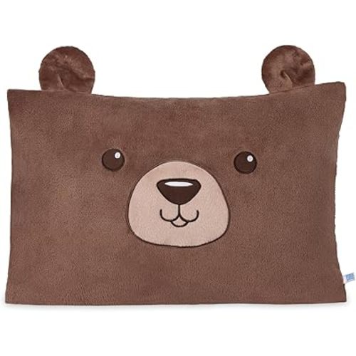 Saint Eve Kids Pillow Pals - Cute & Super Soft Animal Friends Decorative Fluffy Pillow Covers for Girls and Boys & Toddlers Beds, Playroom and Nap Time, Sunny the Bear