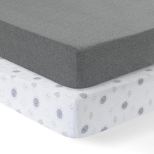 Dreamology Mini Crib Sheets Fitted, Unisex, 100% Cotton Jersey Crib Sheets