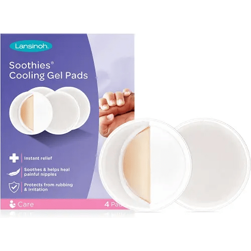 Lansinoh Soothies Cooling Gel Pads, 4 Count, Breastfeeding Essentials, Provides Cooling Relief for Sore Nipples