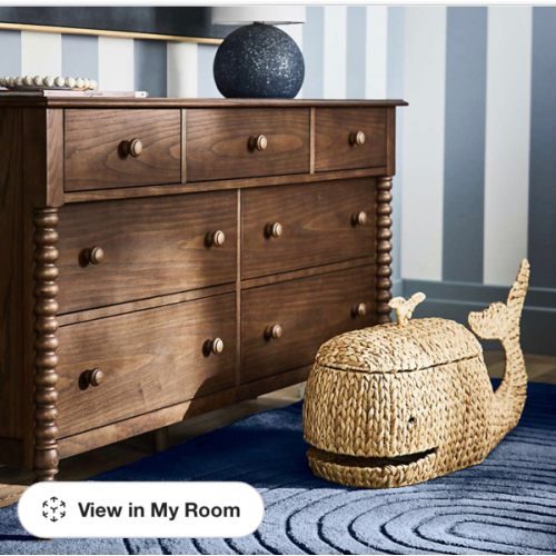Jenny Lind 62" Deep Brown Wood Extra Wide 7-Drawer Kids Dresser