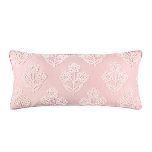 Maileen Dusty Rose Crewel bouquets Pillow 12x24 - Levtex Home