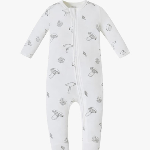 Owlivia Organic Cotton Baby Pajamas, Boys Girls Zip Front Sleep 'N Play Pjs, Footed Sleeper, Long Sleeve