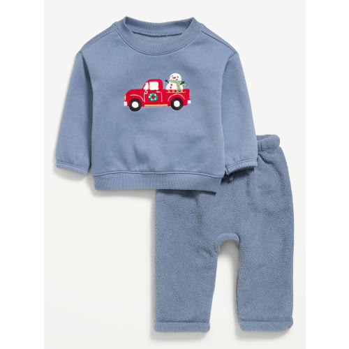 Cozy Graphic Sweatshirt and Pants Set for Baby