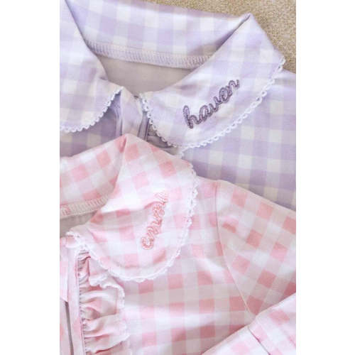 Peter Pan Collar Ruffle Zipper Footie