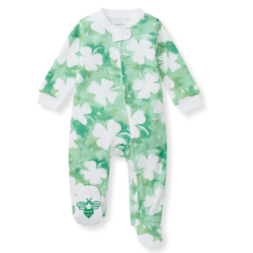 Burt's Bees Baby Baby Girls Pajamas, Zip Front Non-Slip Footed Sleeper Pjs, 100% Organic Cotton