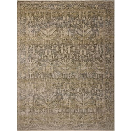 Loloi Magnolia Home by Joanna Gaines Junie Collection JUE-02 Moss/Natural 5'-3" x 7'-6", .38" Pile Height, Area Rug