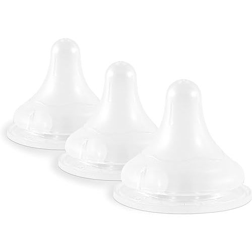 Pigeon Silicone Nipple (Stage 4) with Latch-On Line, Nurture & Nest, Natural Feel, 6+ Months, 3 Counts
