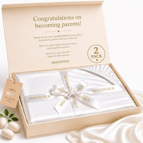 Silk Crib Sheets for Baby, Breathable Cooling Sheets, Gentle on Hair & Skin