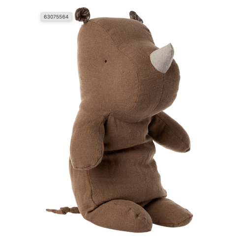 Maileg - Linen Rhino Stuffed Toy (Medium)