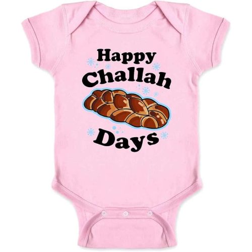 Pop Threads Happy Challah Days Funny Hanukkah Infant Baby Boy Girl Bodysuit