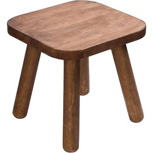 Wooden Step Stool for Adults Step Stool for Toddlers Plant Stool Small Wooden Stool with Four Detachable and Assembled Legs Nicely Balanced (Classic 9.3inch)