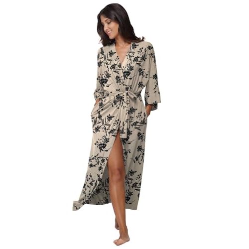 Women's Soft Robes Long Bath Robes Full Length Kimonos Sleepwear Dressing Gown,Solid Color