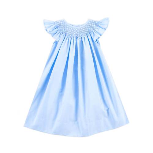 Shine Like A Pearl Blue Smocked Dress
